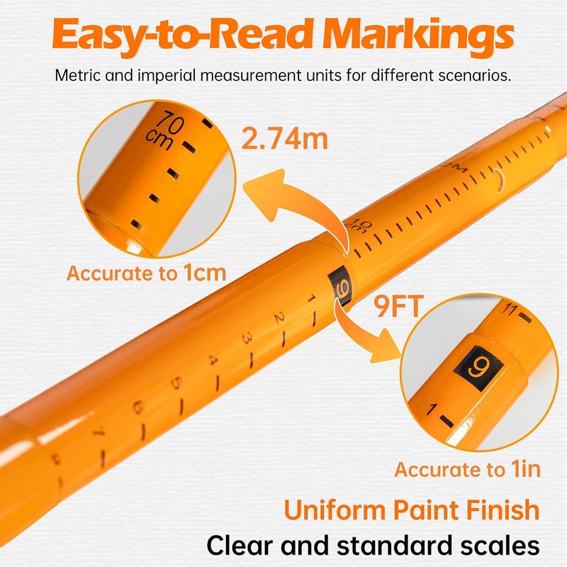 TGrasol 20FT Load Height Measuring Stick, Imperial & Metric Measurement Sticks for Trucks, Car Hauler, Trailer, RV, Retractable Truck Height Stick with Carrying Bag - Image 3